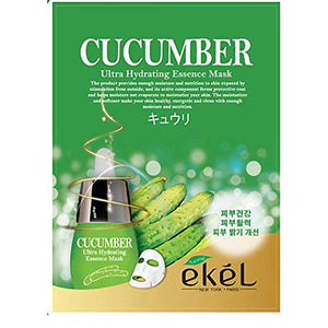 Ekel© Korea Cosmetic Skin Care Cucumber Hydrating Essence 3D Mask 10pcs Pack