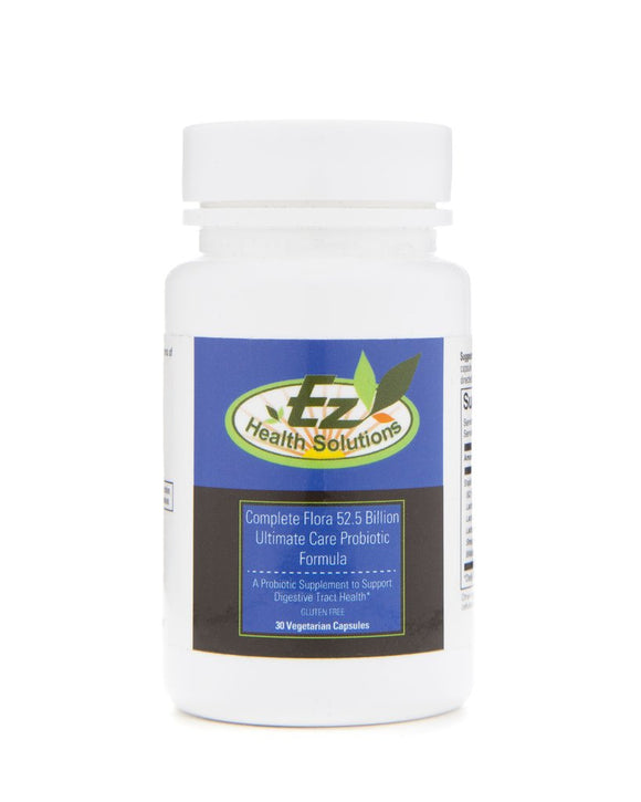 EZ Health Solutions© Ultimate Complete Flora 50+ Billion Gluten Free, Vegan Probiotic Supplements 30 Capsules
