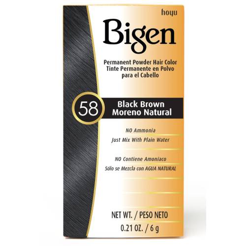 Bigen© Permanent Powder Hair Color 58 Black Brown