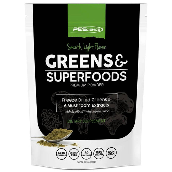 PEScience Greens & Superfoods Powder | 6.9 oz | 30 Servings |